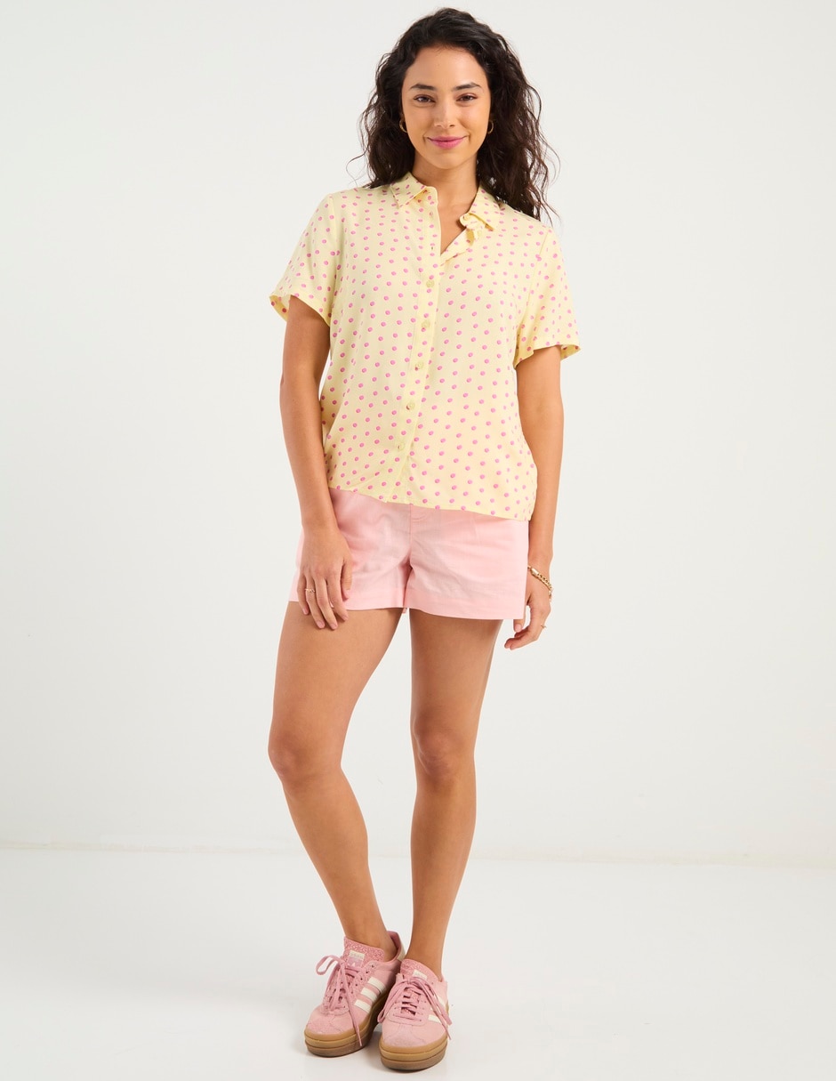 Blusa camisera manga corta para mujer 3