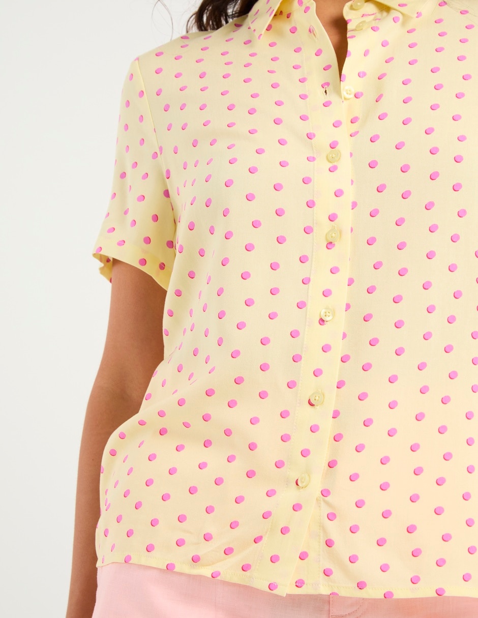 Blusa camisera manga corta para mujer 5