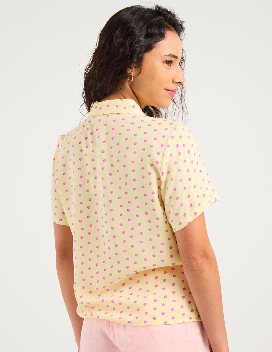 Blusa camisera manga corta para mujer 6