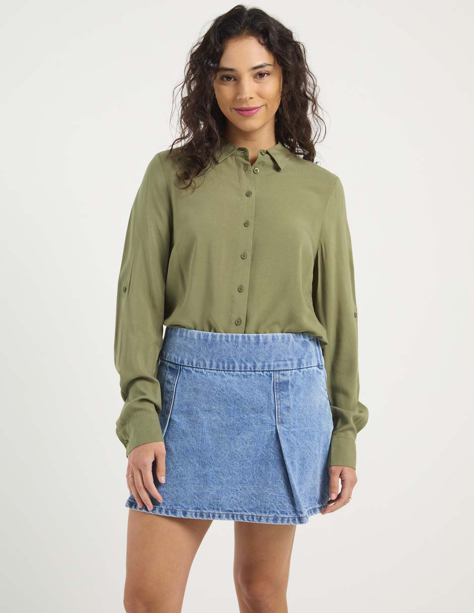 Blusa camisera manga larga para mujer 2