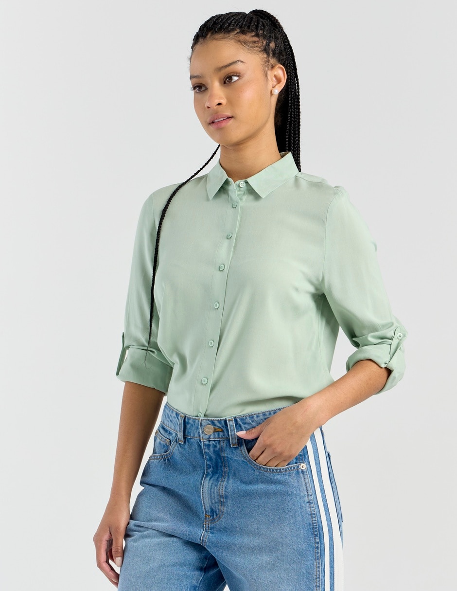 Blusa Camisera Manga Larga para mujer Blusa Camisera Manga Larga para mujer