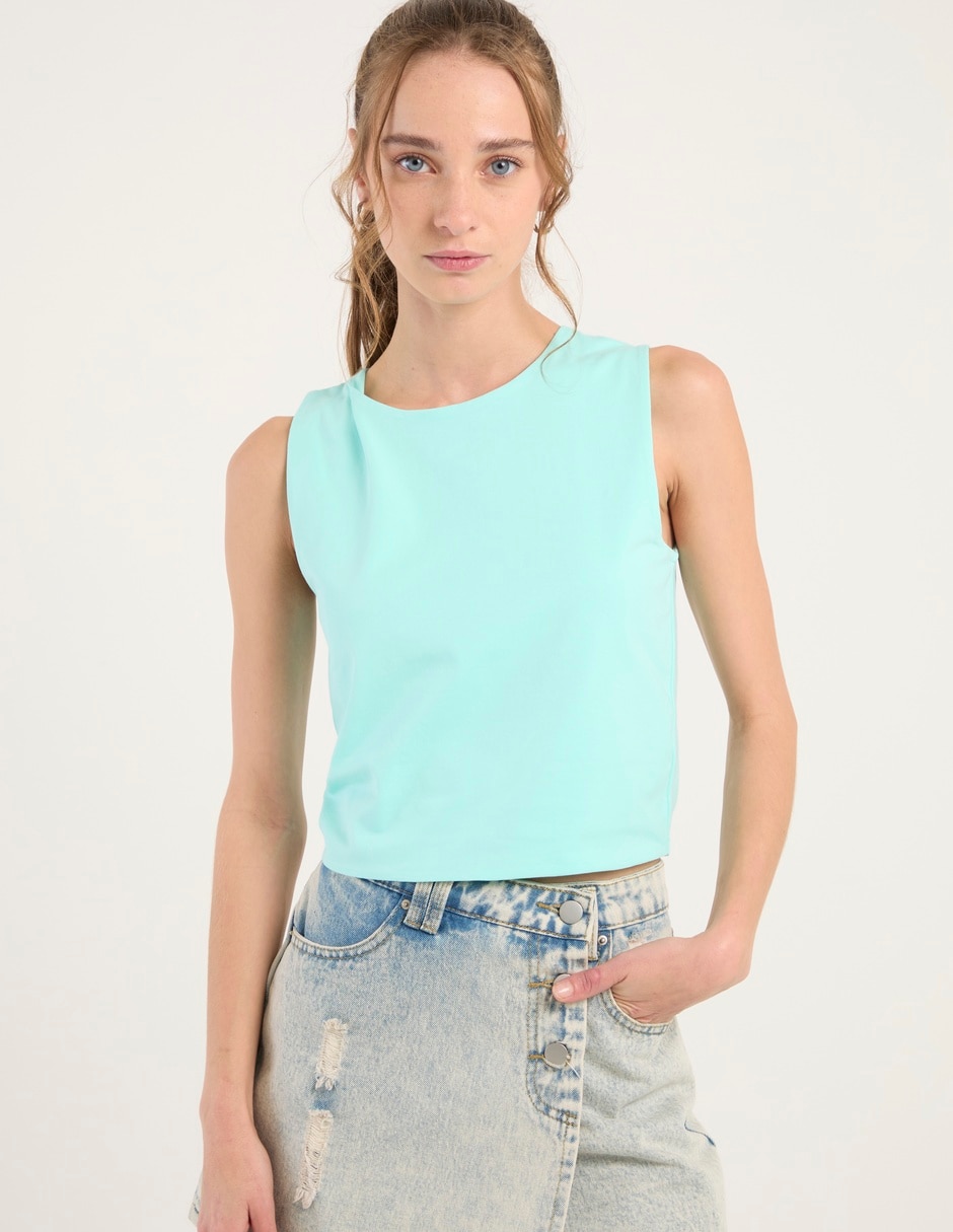 Top cuello redondo tirante ancho Top cuello redondo tirante ancho
