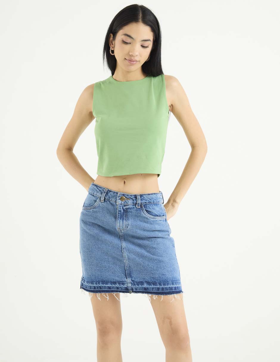 Top cuello redondo tirante ancho