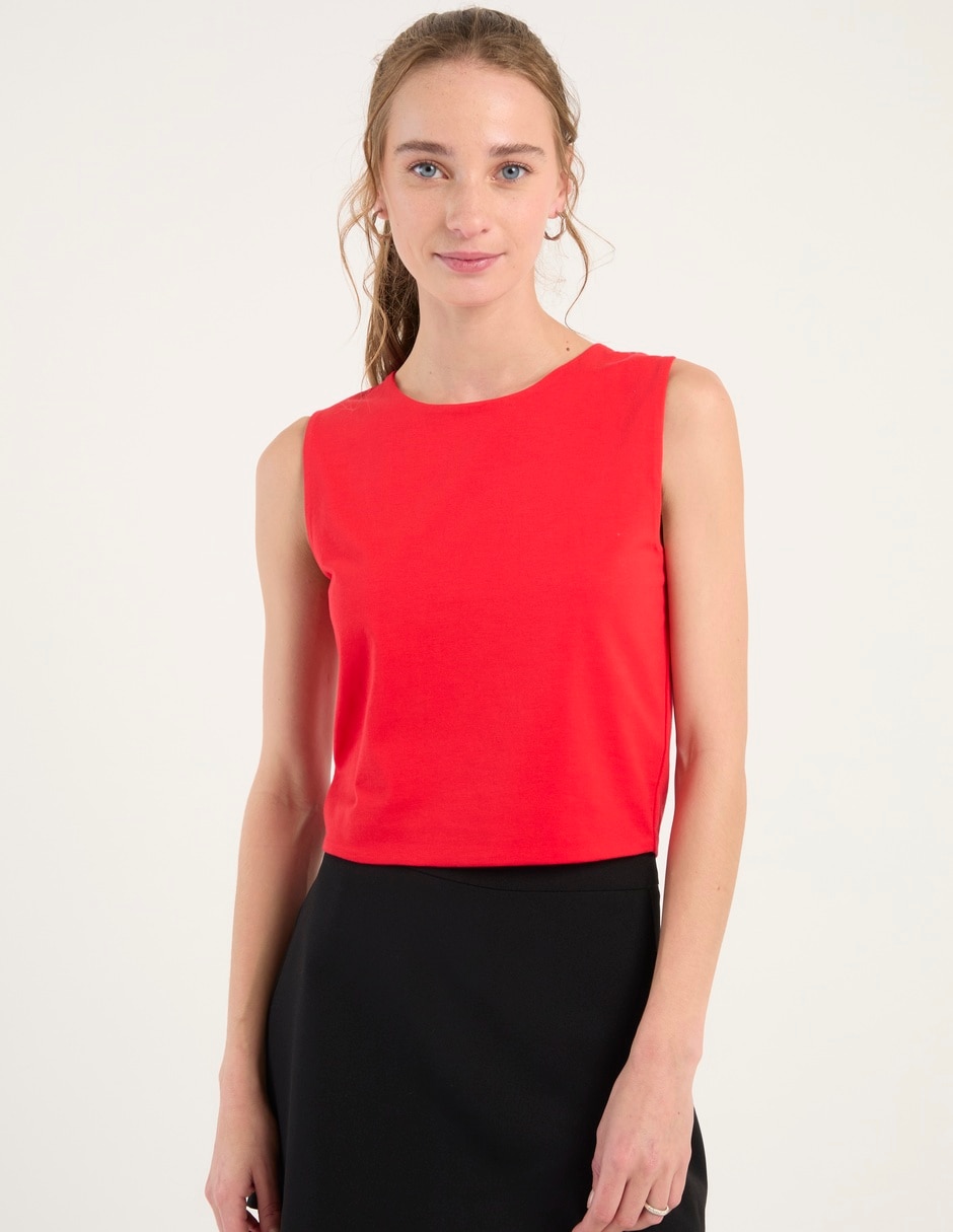 Top cuello redondo tirante ancho Top cuello redondo tirante ancho