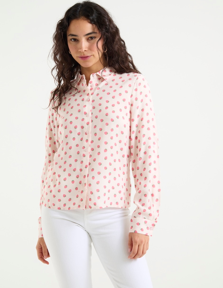 Blusa camisera manga larga para mujer Blusa camisera manga larga para mujer