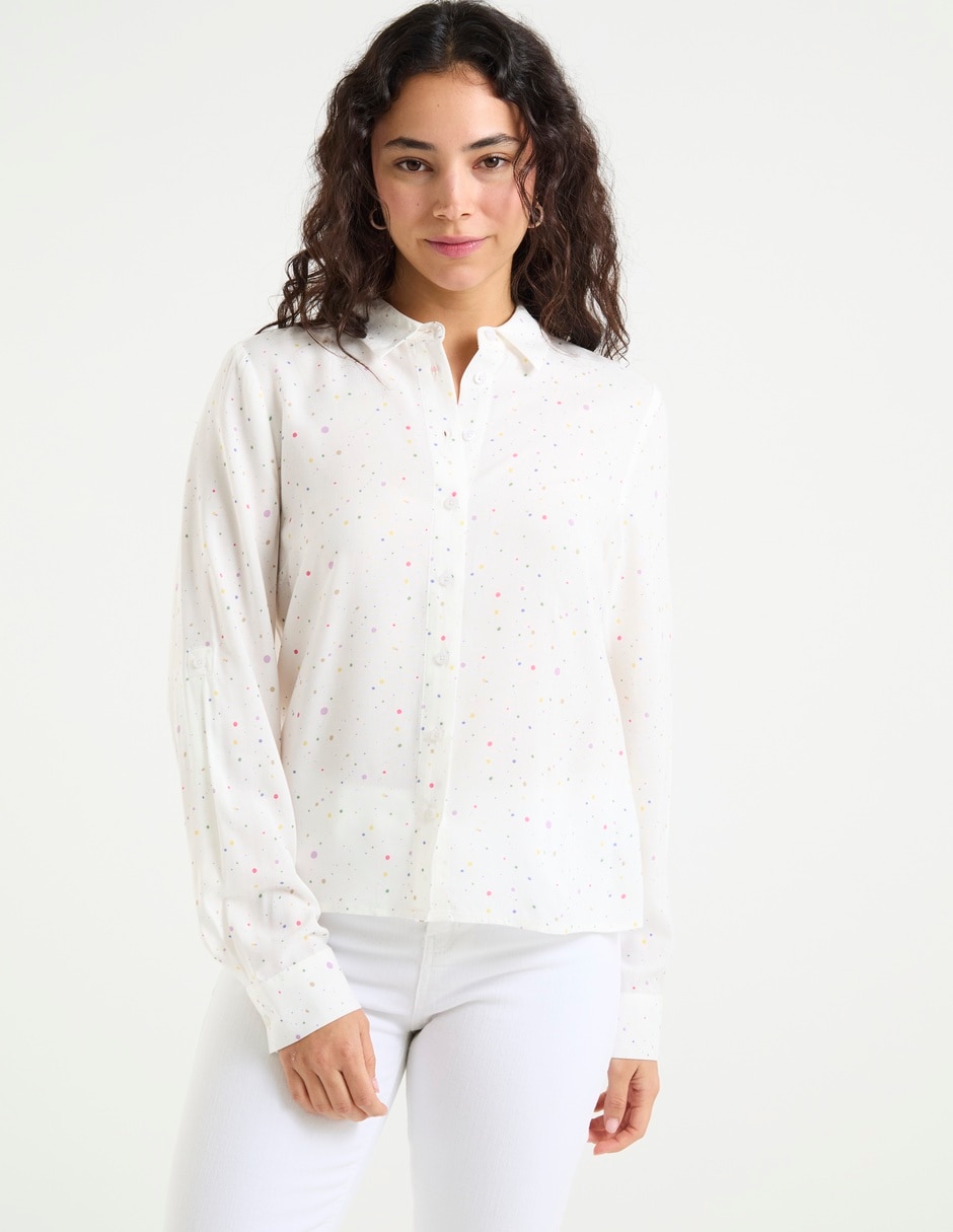 Blusa camisera manga larga para mujer Blusa camisera manga larga para mujer