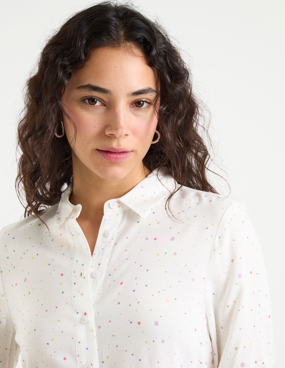 Blusa camisera manga larga para mujer 4