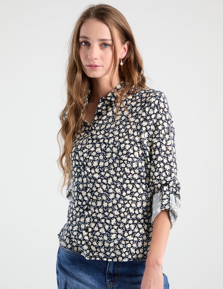 Blusa camisera manga larga para mujer Blusa camisera manga larga para mujer