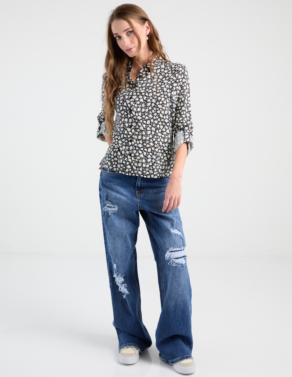 Blusa camisera manga larga para mujer 3