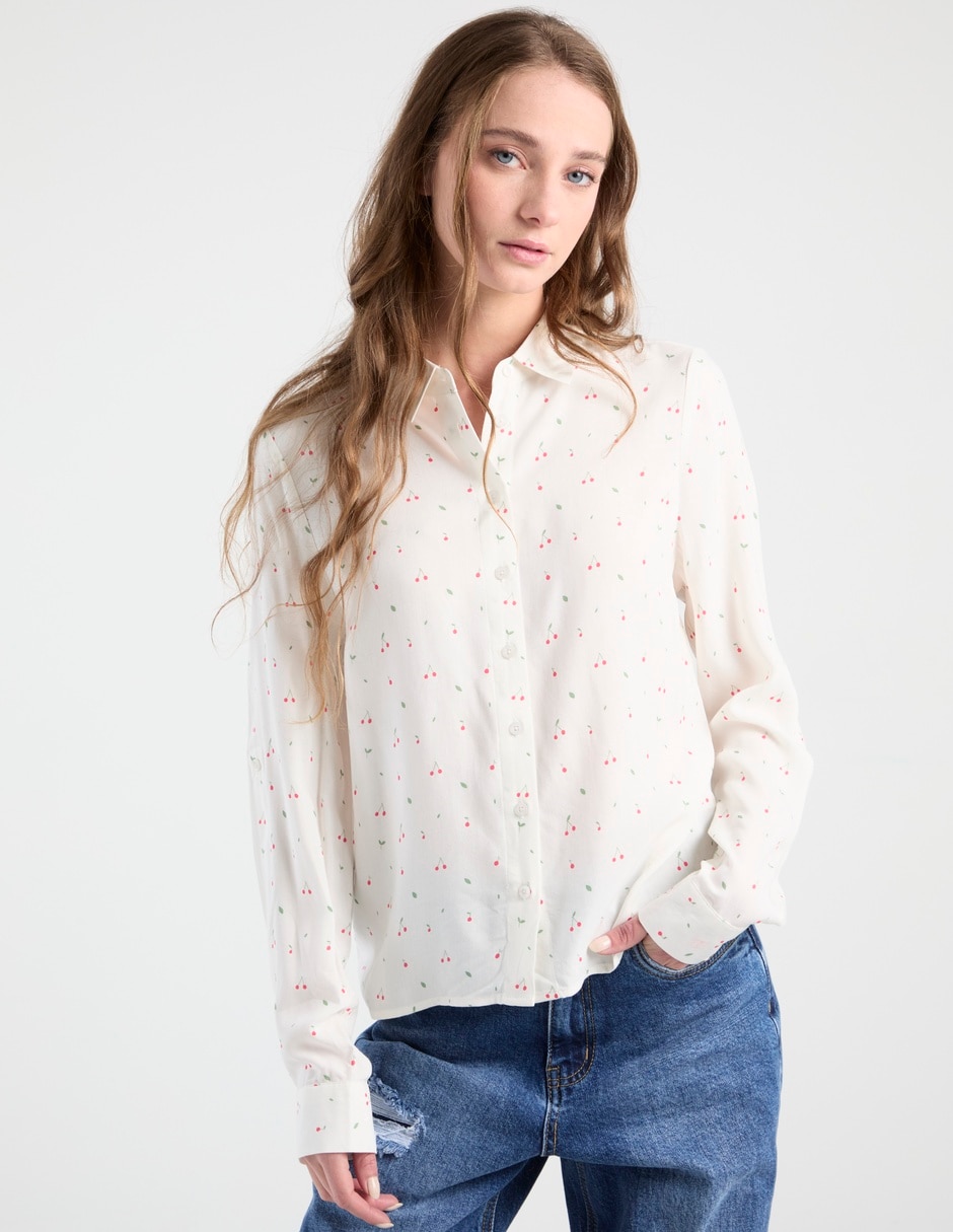 Blusa camisera manga larga para mujer Blusa camisera manga larga para mujer