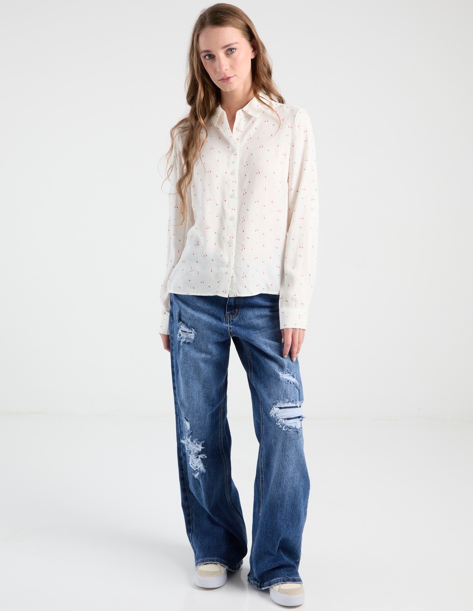 Blusa camisera manga larga para mujer 3