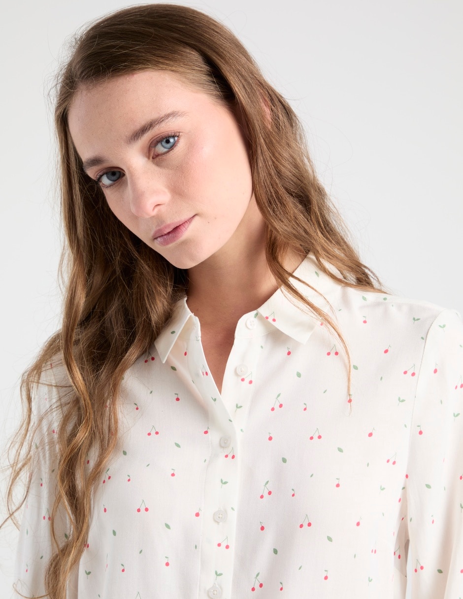 Blusa camisera manga larga para mujer 4