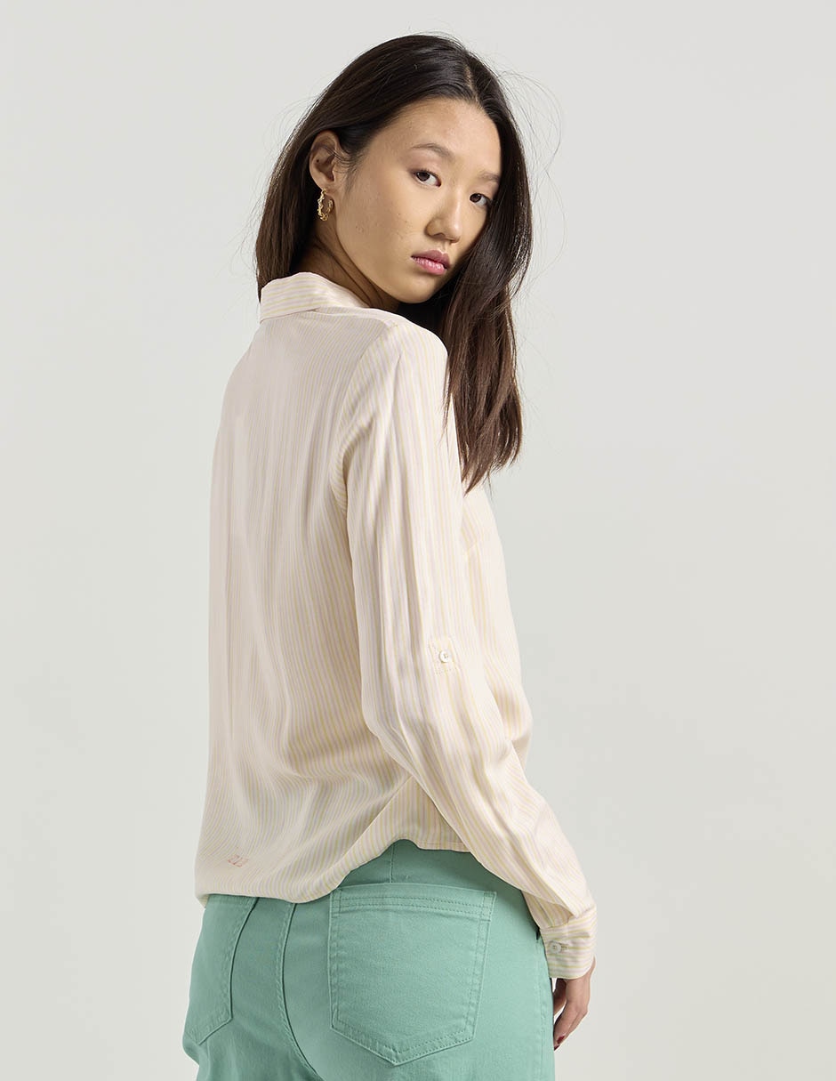 Blusa camisera manga larga para mujer 2