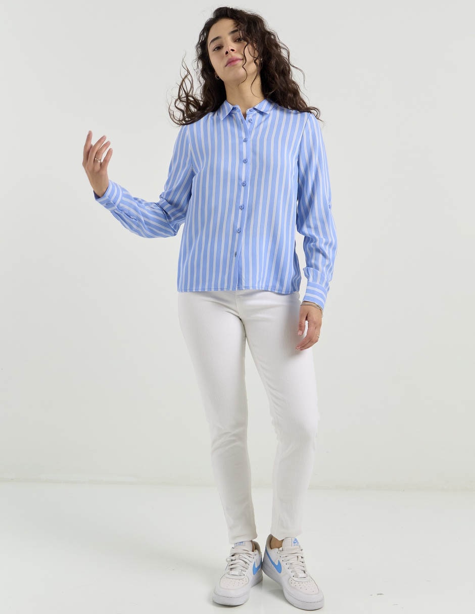 Blusa camisera manga larga para mujer 3