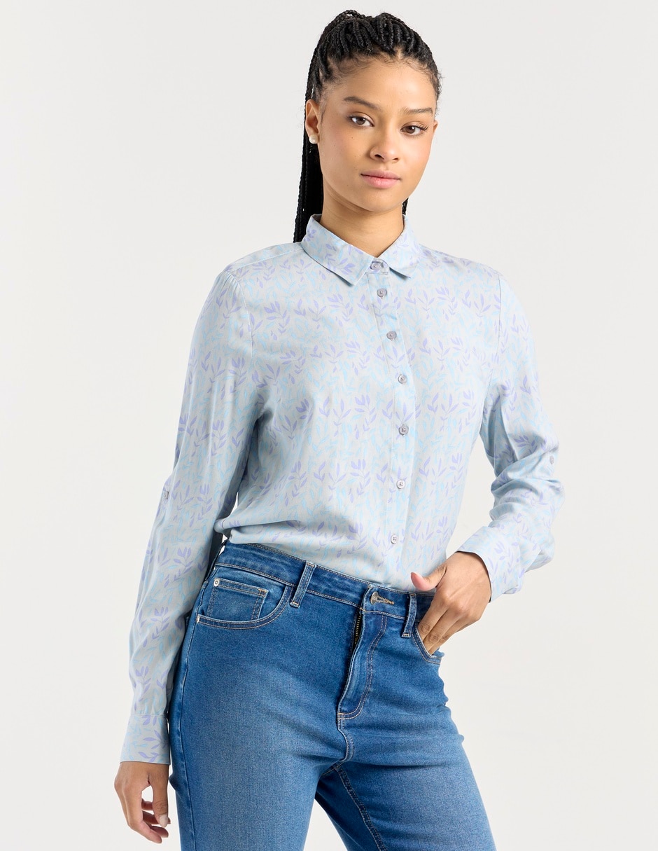 Blusa camisera manga larga para mujer Blusa camisera manga larga para mujer