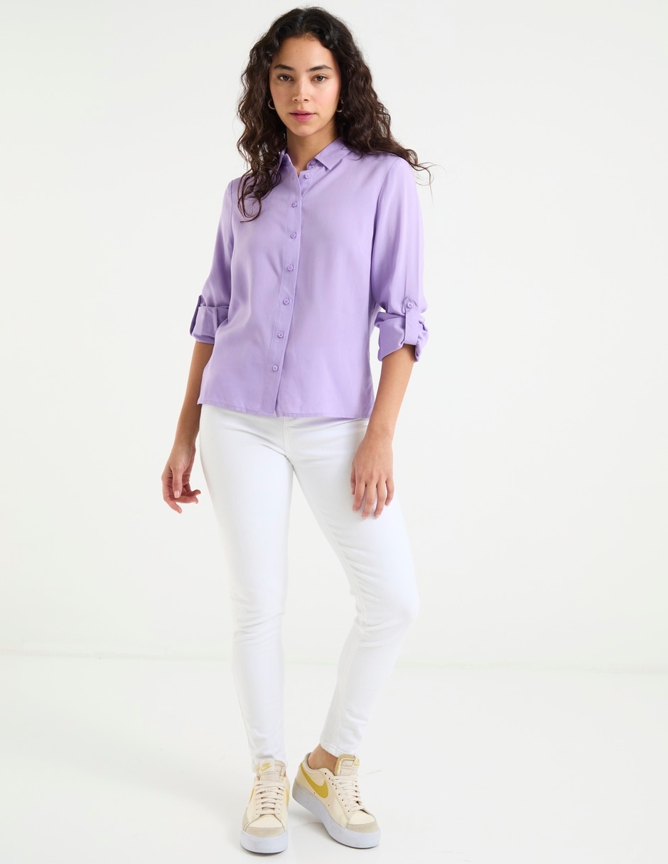 Blusa camisera manga larga para mujer 3