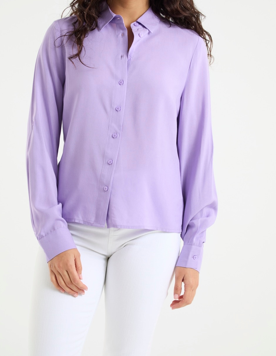 Blusa camisera manga larga para mujer 5
