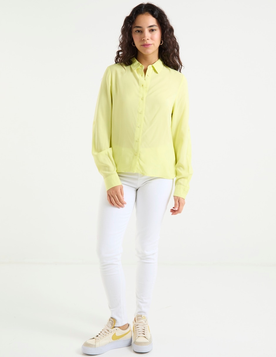 Blusa camisera Non Stop manga larga para mujer