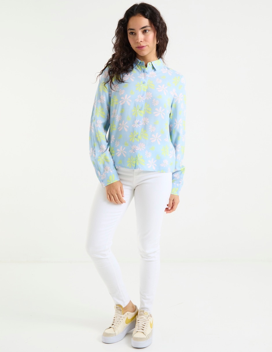 Blusa camisera manga larga para mujer 3