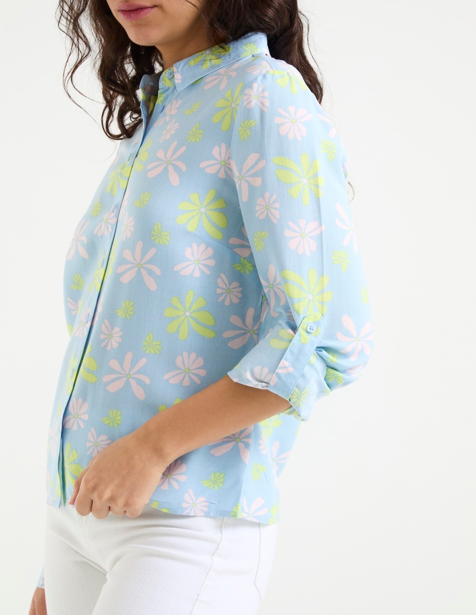 Blusa camisera manga larga para mujer 5