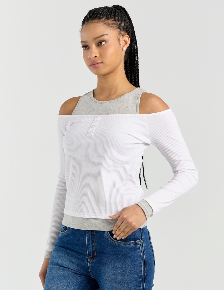 Blusa manga larga para mujer
