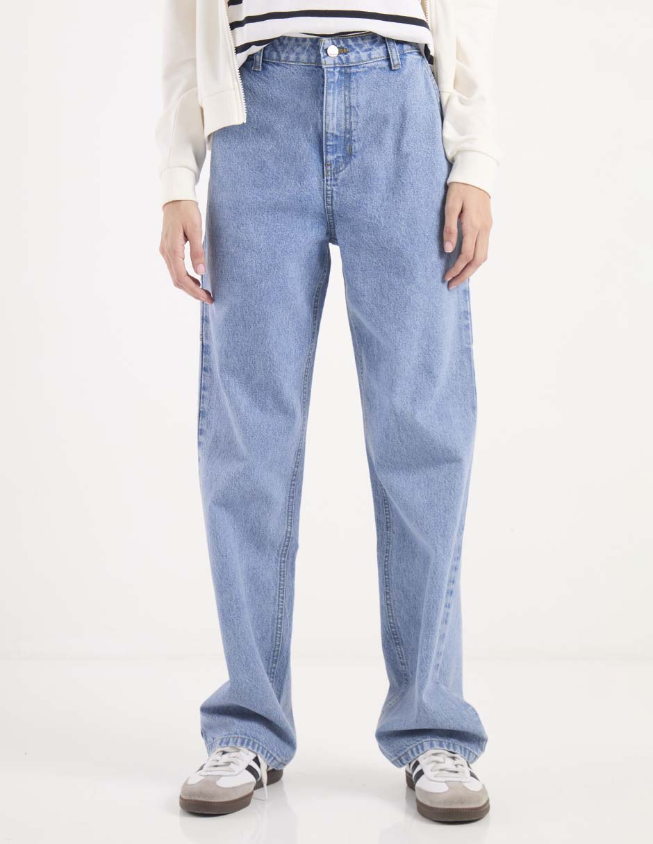 Jeans relaxed straight cintura media para mujer Jeans relaxed straight cintura media para mujer