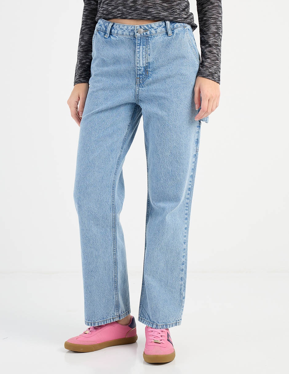 Jeans relaxed straight cintura media para mujer Jeans relaxed straight cintura media para mujer