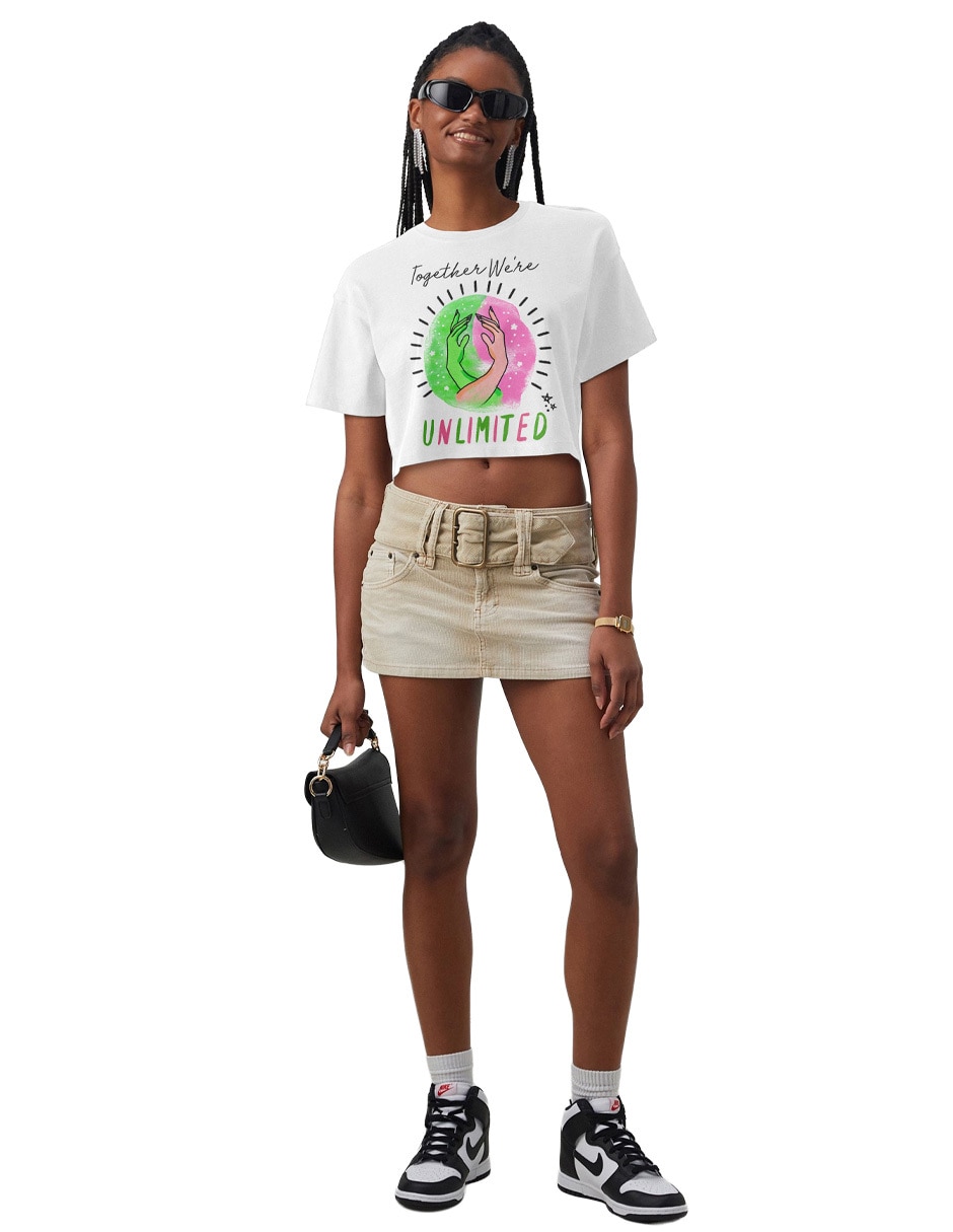 Playera manga corta cuello redondo para mujer 3