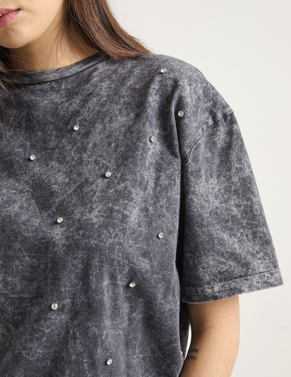 Playera manga corta cuello redondo para mujer 4