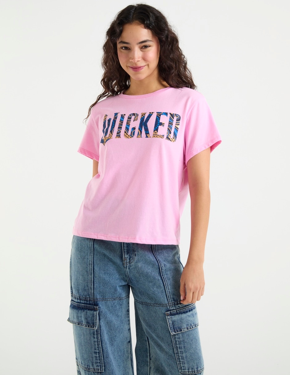 Playera manga corta Wicked cuello redondo para mujer Playera manga corta Wicked cuello redondo para mujer