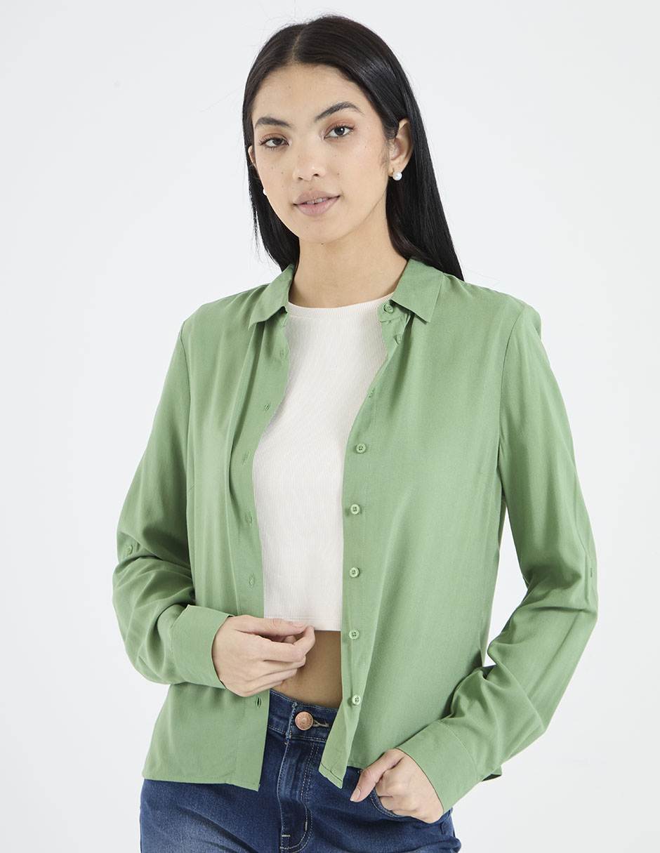 Blusa Camisera Manga Larga para mujer Blusa Camisera Manga Larga para mujer