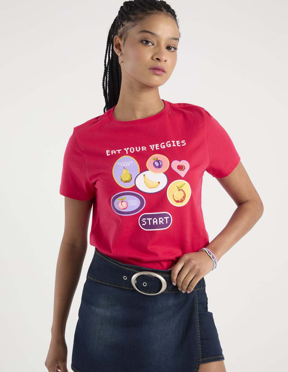 Playera manga corta cuello redondo para mujer 2