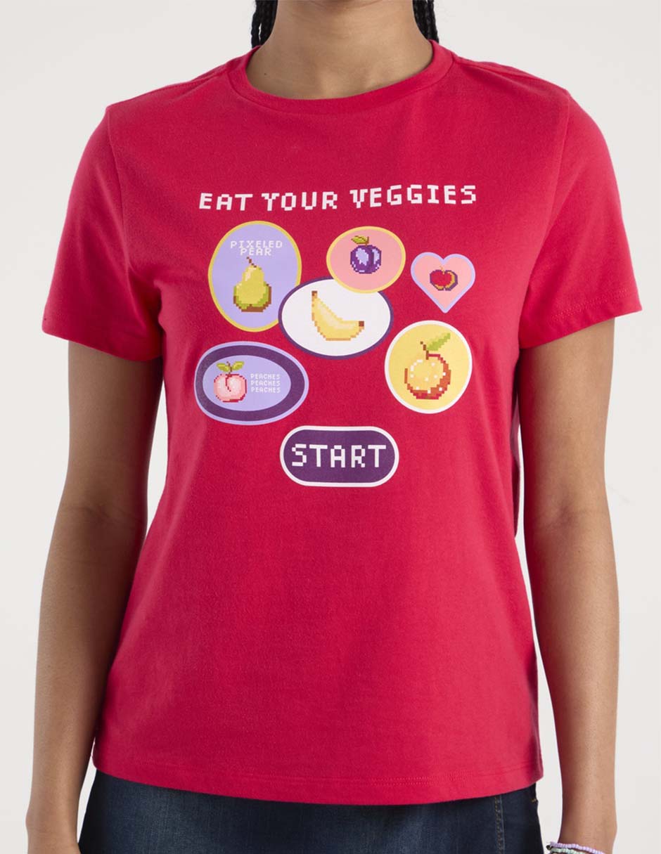 Playera manga corta cuello redondo para mujer 7