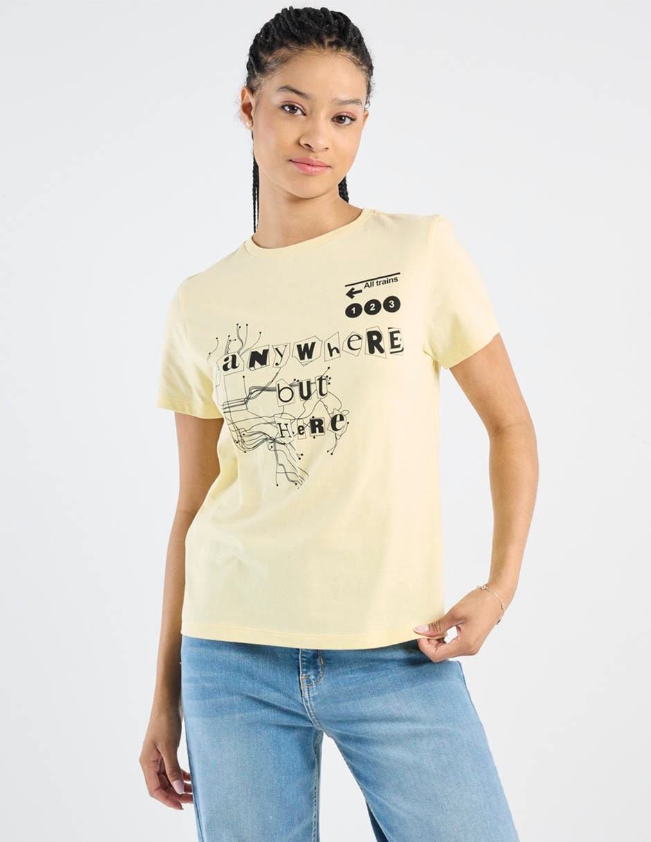 Playera manga corta cuello redondo para mujer Playera manga corta cuello redondo para mujer