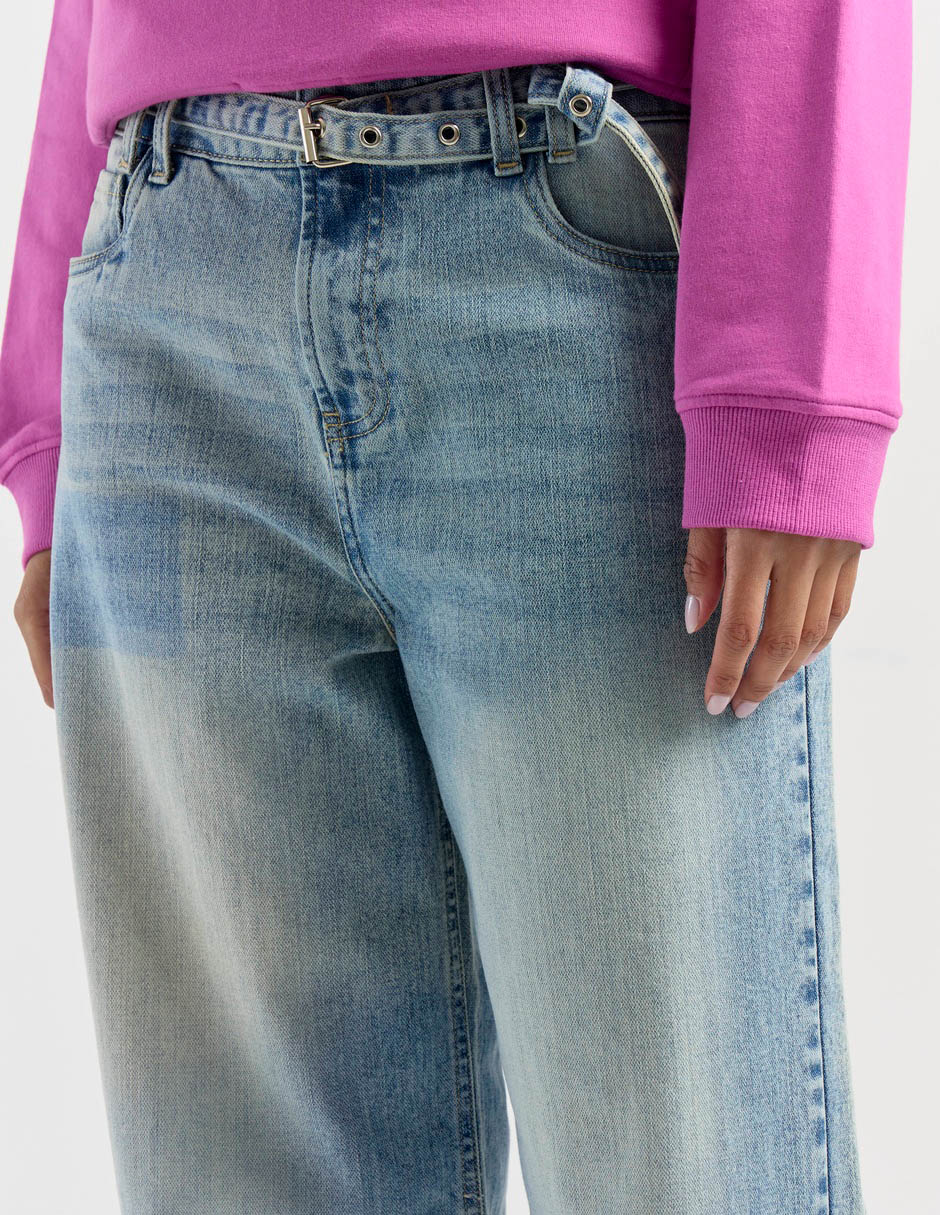 Jeans relaxed wide leg para mujer 5