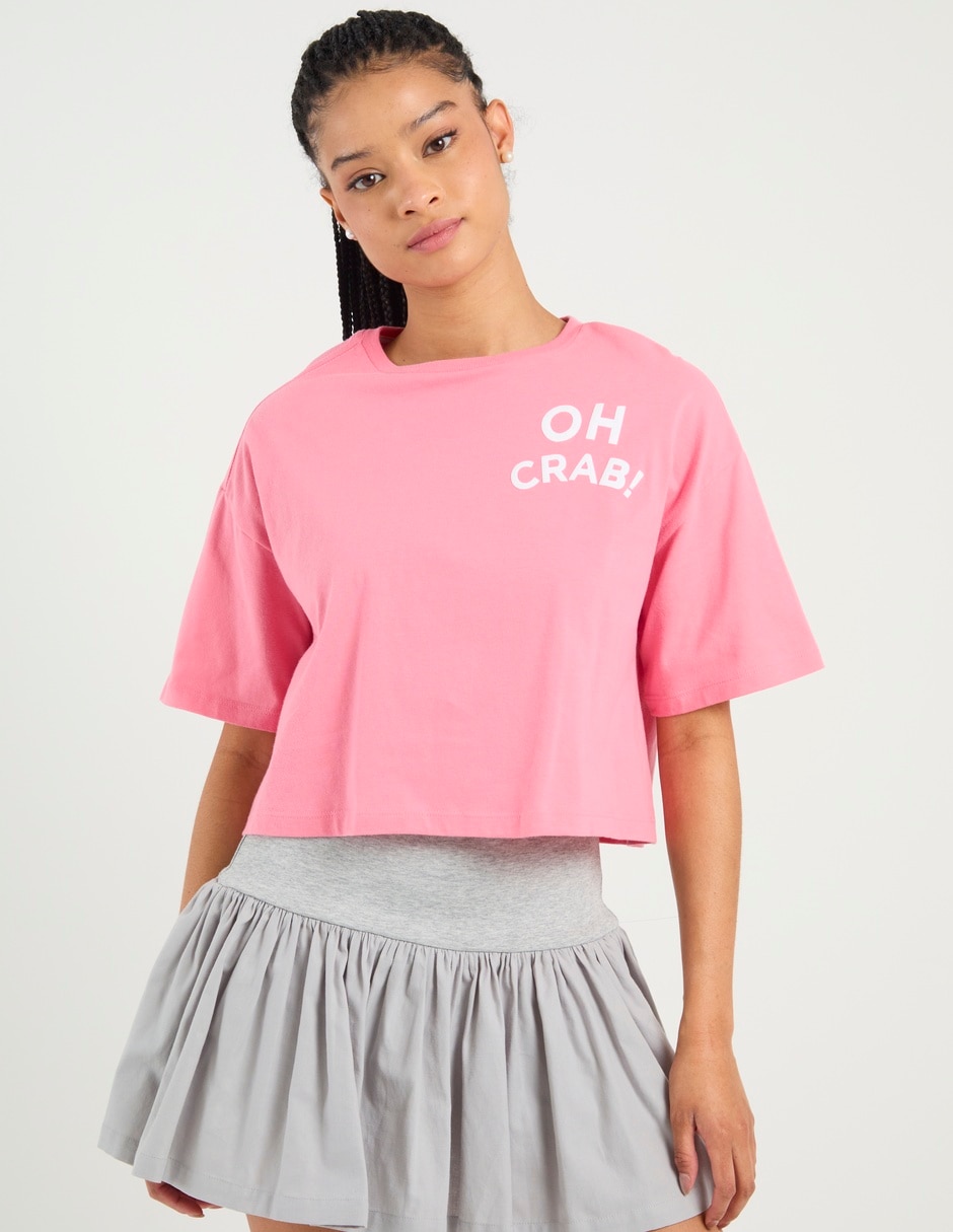 Playera manga corta cuello redondo para mujer Playera manga corta cuello redondo para mujer