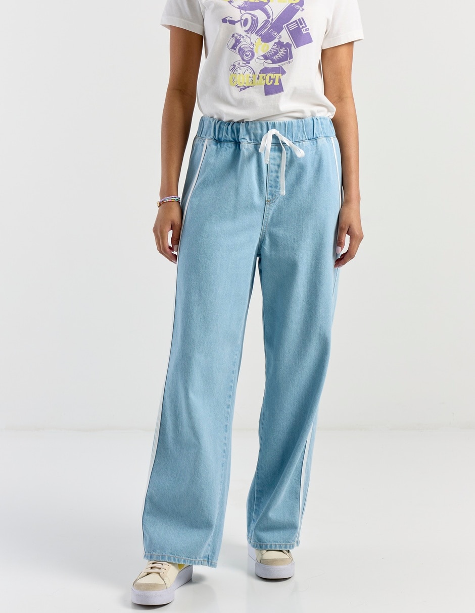 Jeans relaxed straight cintura para mujer 2