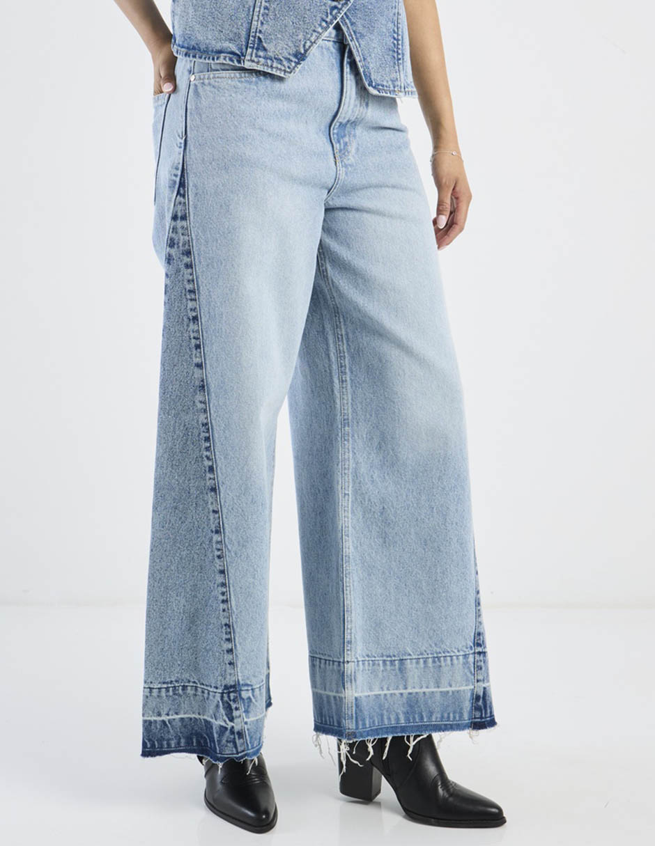 Jeans relaxed amplio a la cintura para mujer
