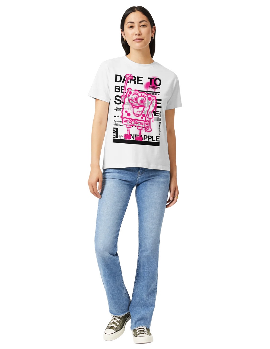 Playera manga corta cuello redondo para mujer 3