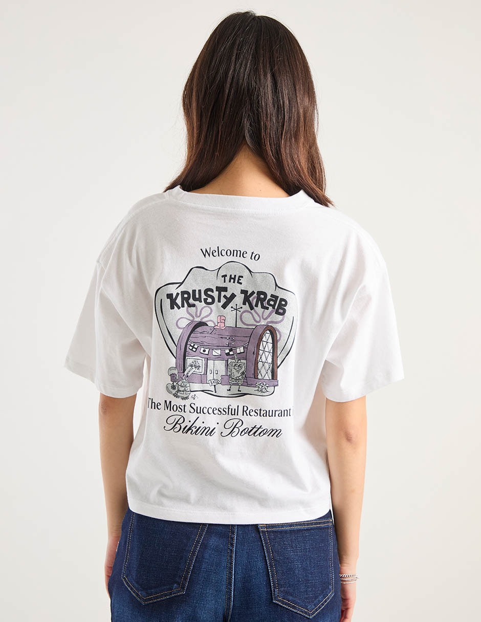 Playera manga corta Bob Esponja cuello redondo para mujer 2