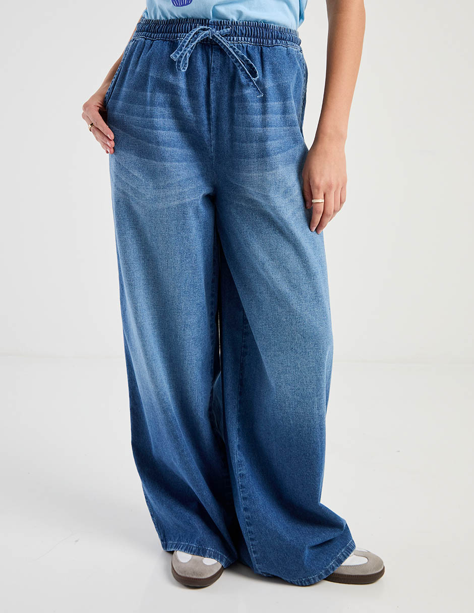 Jeans relaxed wide leg para mujer