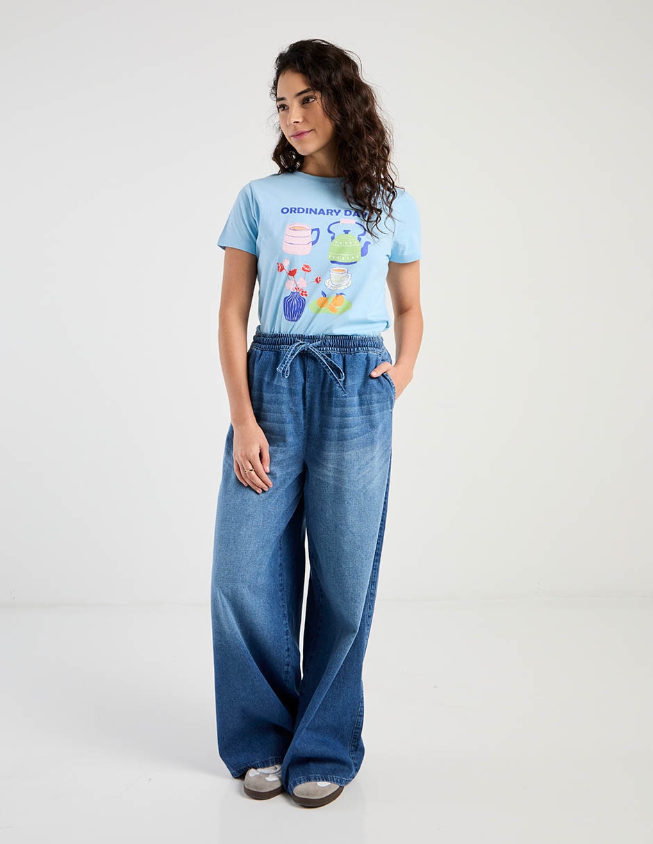 Jeans relaxed wide leg para mujer 3