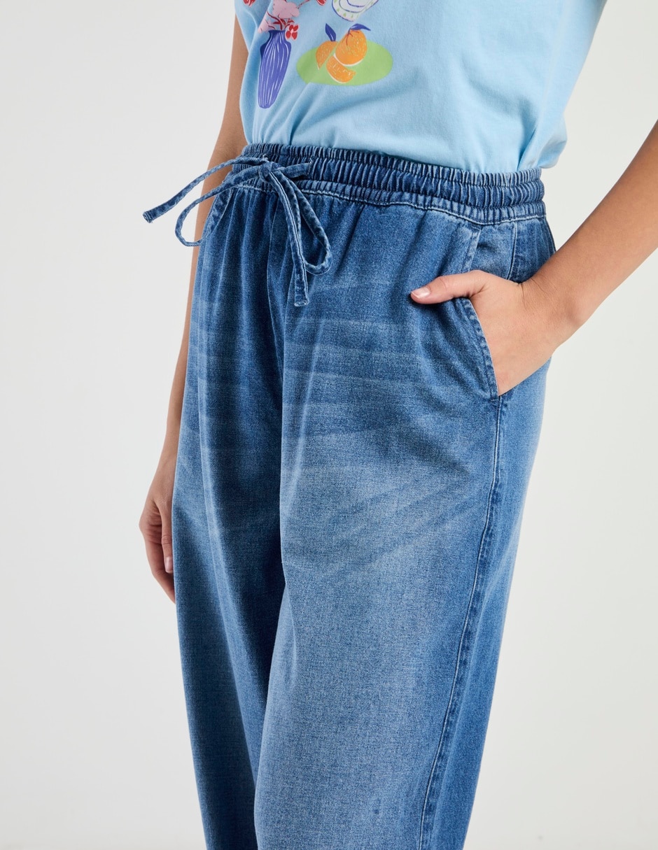 Jeans relaxed wide leg para mujer 4