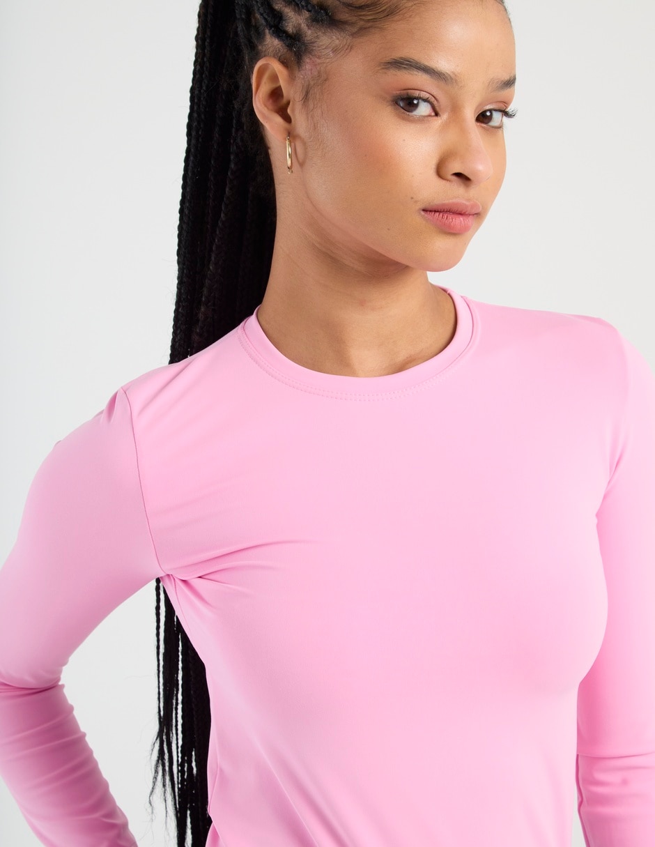 Playera manga larga cuello redondo para mujer 4