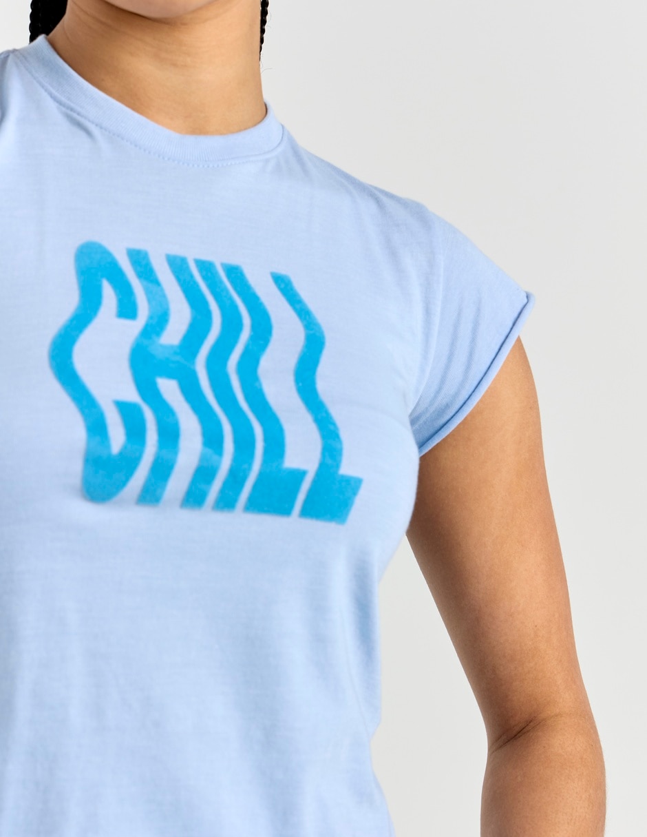 Playera manga corta cuello redondo para mujer 4