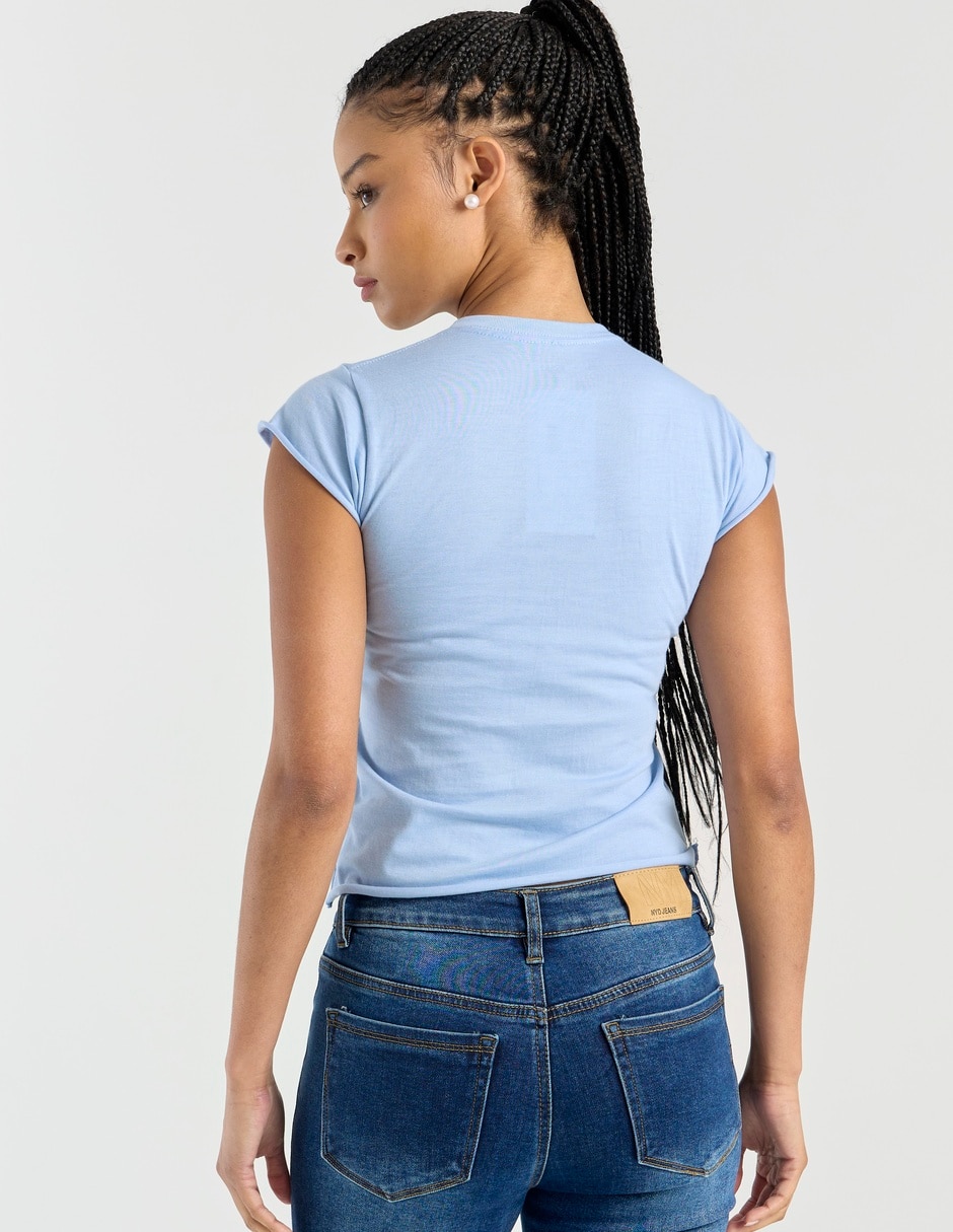 Playera manga corta cuello redondo para mujer 6