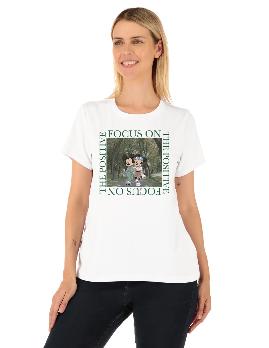 Playera manga corta Disney cuello redondo para mujer
