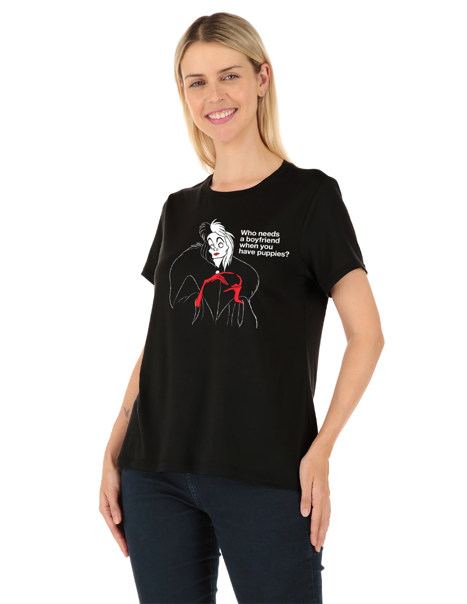 Playera manga corta Disney cuello redondo para mujer Playera manga corta Disney cuello redondo para mujer