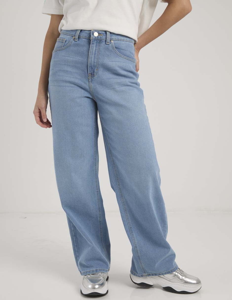 Jeans relaxed straight cintura media para mujer Jeans relaxed straight cintura media para mujer