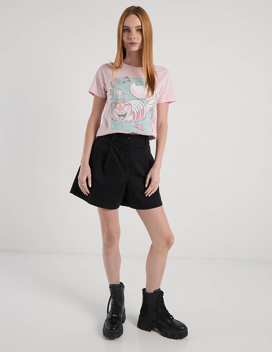 Playera manga corta Alice in Wonderland cuello redondo para mujer 3